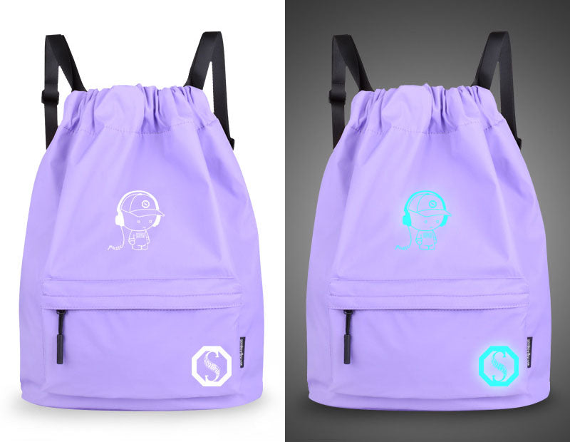 Drawstring Backpack Nylon Backpack Drawstring Bag Digital Print School Bag