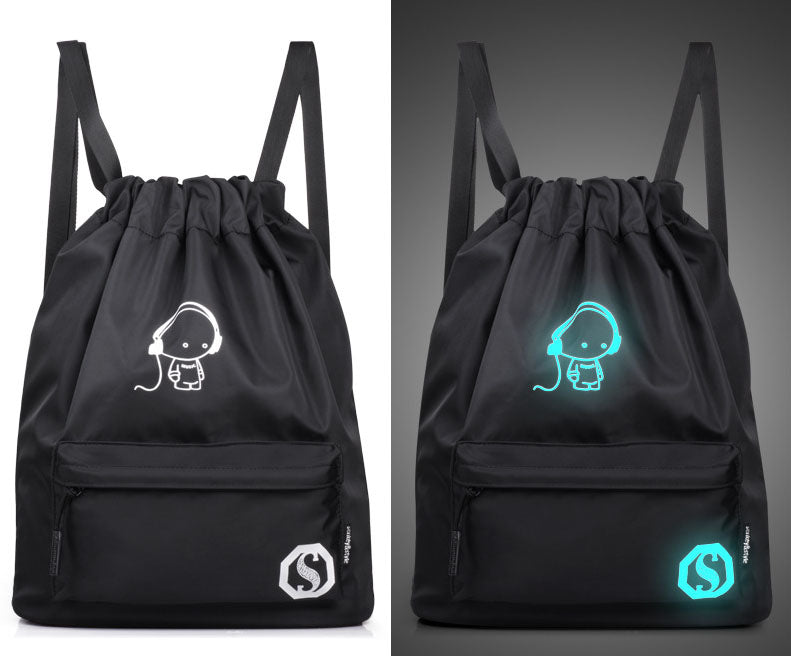 Drawstring Backpack Nylon Backpack Drawstring Bag Digital Print School Bag
