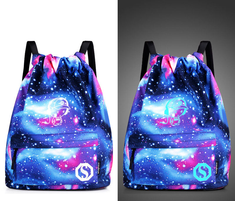 Drawstring Backpack Nylon Backpack Drawstring Bag Digital Print School Bag