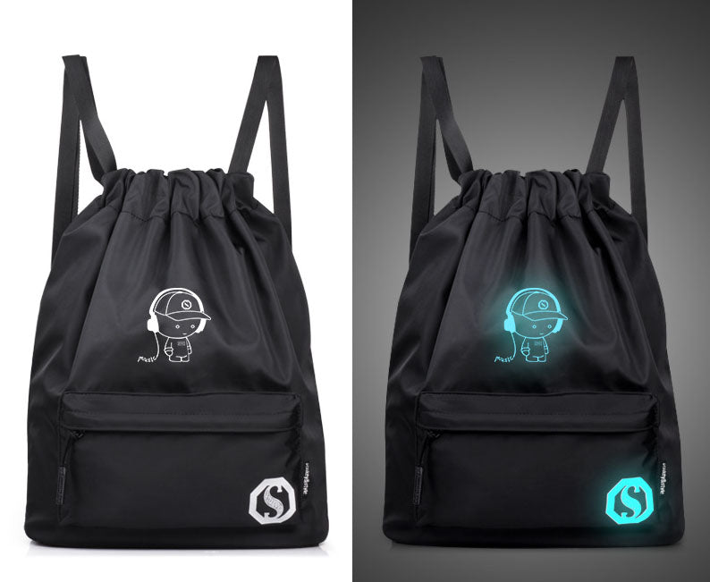 Drawstring Backpack Nylon Backpack Drawstring Bag Digital Print School Bag